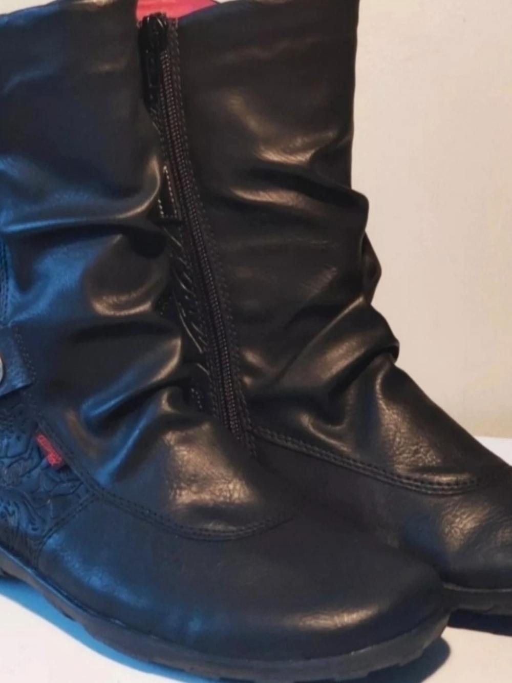 Remonte Womens Boots EU37 US6.5-7 Black Leather Boots NEW
